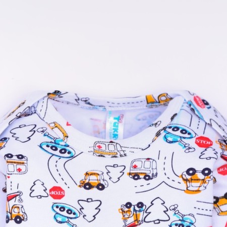 Sweater for a boy, white/transport, height 68-74-1