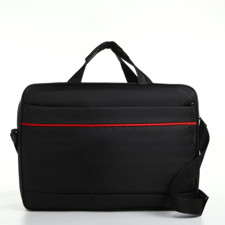 Laptop bag with a zipper, outer pocket, black color-1
