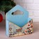 Wooden Kashpo "envelope, New Year No. 1", wooden pen, blue, 20.5 × 18 × 6 cm