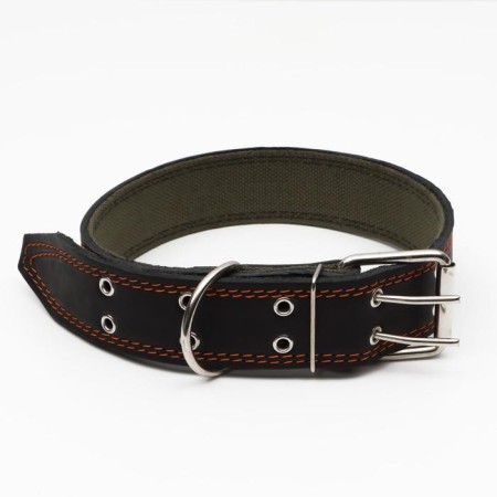 Collar combined leather/tarpaulin, 83 x 4.5 cm, Osh 50-70 cm, black-1