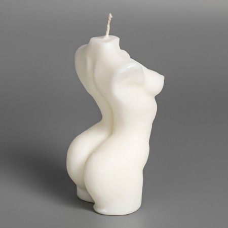 Figure candle "Women's silhouette", 10 cm, white-3
