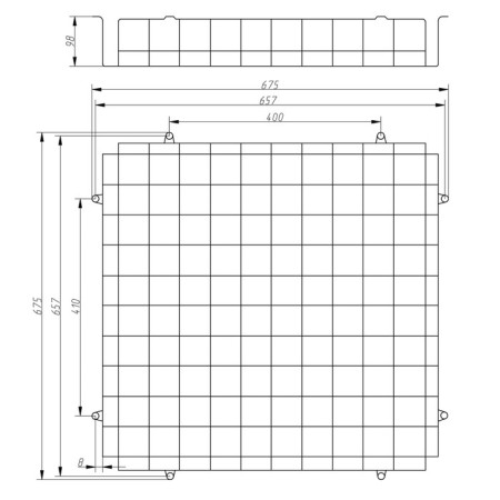 STRUCTION Protective era of reinforced steel for lamps 657x657x98 mm-7