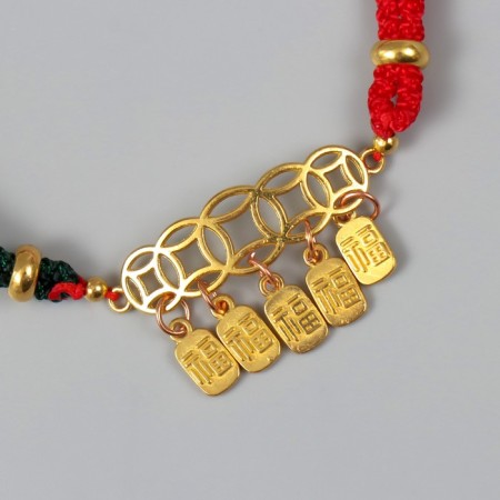 Bracelet Feng Shui "Coins and hieroglyphs" adjustable length-3
