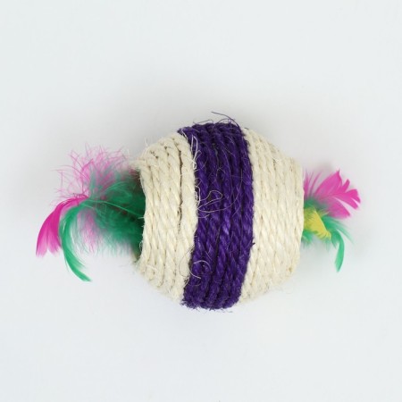 Sizalevaya ball with plastic inside, 7.5 cm, purple/white-1