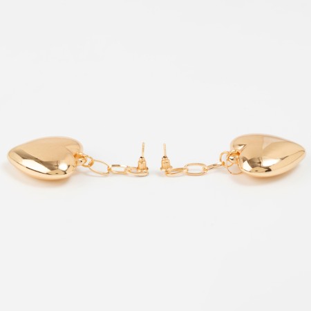 Earrings Metal "Heart" captivity, color gold-2