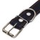 Leather collar on synthetic winterizer, dimensionless, 71 x 3.5 cm, Osh 29-62 cm, blue