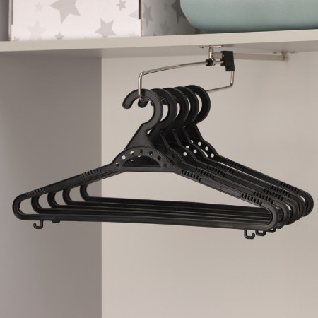 Set of hangers for clothing, size 46-48, 5 pcs, black color-1