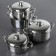 Gretta pan set, 4 items: 1.8 l, 2.5 l, 3.4 l, 4.5 l, metal covers, induction