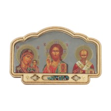 Icon in the car, triptych, wood, 9.5 x 6 cm