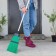 Broom plastic shares, aluminum telescopic stalk