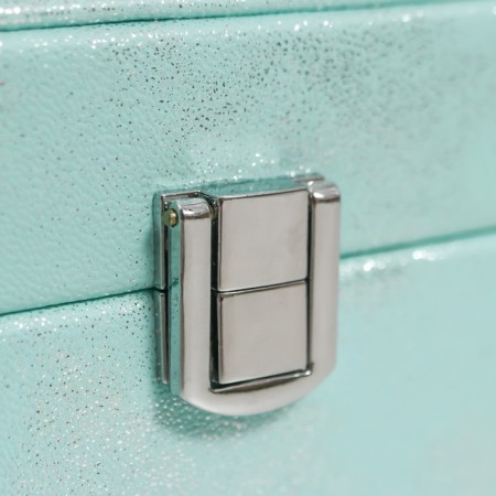 Casket to the leatherette for jewelry "Silver shine on blue" 8x14.5x14.5 cm-5