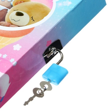 Notebook in a gift box, on a lock, A6, 50 sheets, line "Bear", mix-7