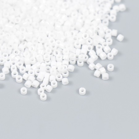 Glass beads 11/0 "cylinder. White gloss" 10 g