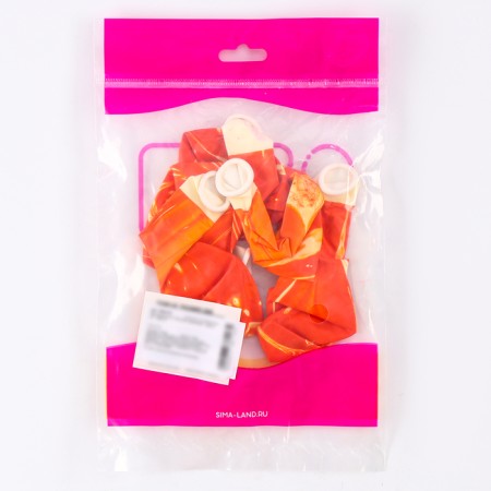 Latex ball 12 "" Agat Orange ", a set of 5 pcs.-3