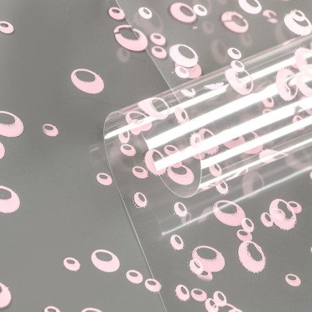 Flower film "Bubbles" pink 0.7 x 8.2 m, 40 mkm-1