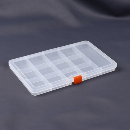 Organizer for needlework, 13 departments, 21 × 12.5 × 1.5 cm, transparent color-1