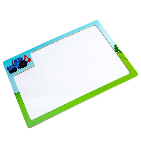 Wooden toy "Blue Tractor" Magnetic board "Teach alphabet"-5