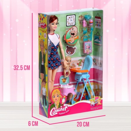 Sharnic model "Anna" with a baby and accessories, mix-4