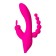 Triple vibroostimulator Jos Spanky, silicone, pink color, 21 cm