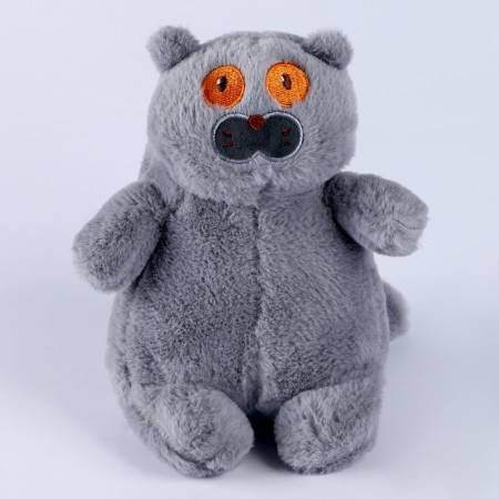 Soft toy "cat", 23 cm, gray color