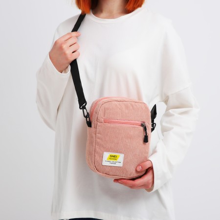 Youth bag with a zipper, pink color-2