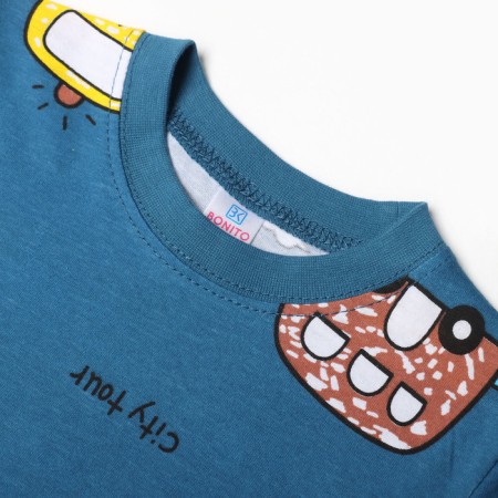 Pajamas for boys, jeans/cars, height 104 cm-1