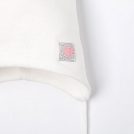Hat with small ears, milk/heart, size 46-50-1