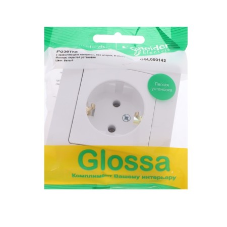 SE SE GLOSSA, 16 A, 250 V, built -in, with salary, IP20, white, GSL000142-1