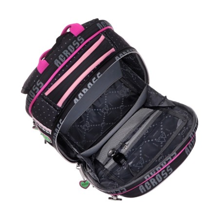 School backpack by Ergon. Spray Across 178 35*26*14 Virgo + Pen, Burner Cher/Rose 24-178-6-11