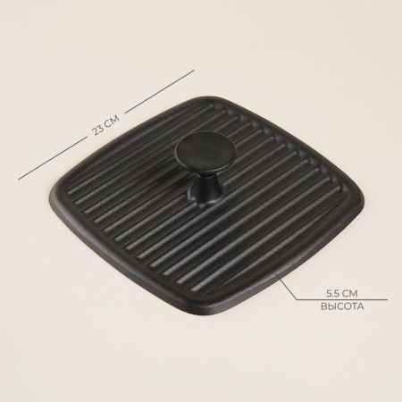 Cover - cast -iron press SL Home, 23 × 23 × 5.5 cm, black color-1