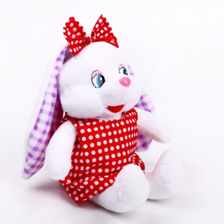Soft toy "Bunny with a bow in peas"-1
