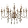 Suspended chandelier Grace 12XE14 40W, size 86x86x102-188 cm, bronze color