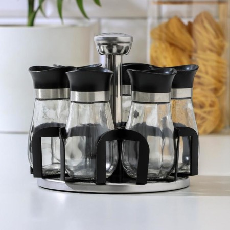 Set for glass spices on the stand "Shine", 5.5 × 11 cm, 6 pcs