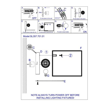 Sconces st. SL357.701.01. Rondella. 1x40 watts, E14, 30x15 cm, chromium color-3