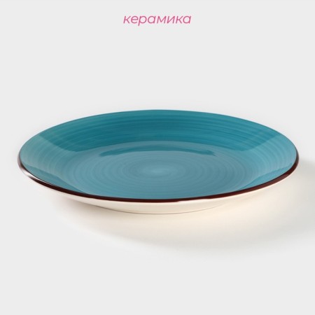 Board ceramic dinner shade "Sea World", D = 27 cm, Blue Color-1