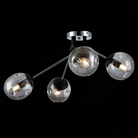 Ceiling EVOLUCE lamp. Sle106002-04. Marea. 4x40 watts, E14, 60x60x29 cm, chrome color, black-1