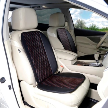 Press on the universal seat Voin Duty, eco -leather, set 1pcs, quilted, red-1