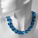 The necklace "Jewel" rectangles, the color of blue in silver, 32 cm