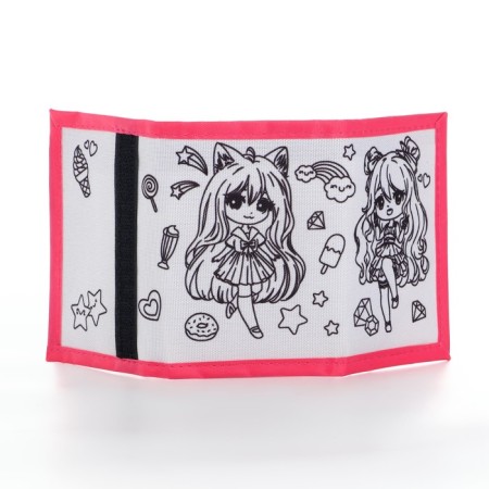Velcro purse for coloring "Anime Girl"-5
