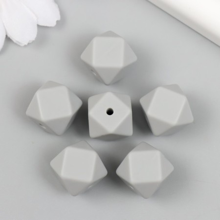Busina silicone "polyhedron" light gray d = 1.4 cm-1
