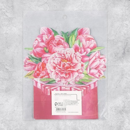 Volumetric postcard "Bouquet of flowers", 14 x 15.2 cm-3