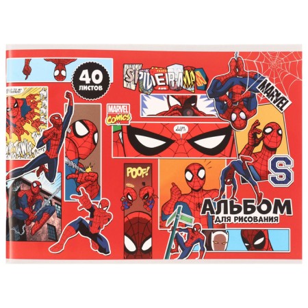 Album for drawing on a paper clip, A4, 40 sheets, Spider-Man-3