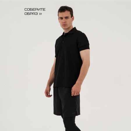 T -shirt Polo Male Sports, size m (48), black color-7