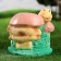 Garden figure "Snake with a fungus" Green, 26x24cm