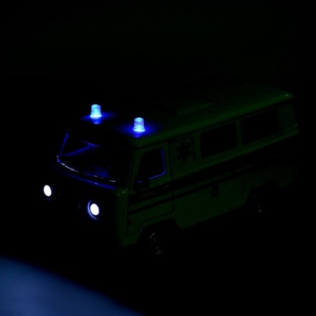 Metal machine "UAZ 3962. Ambulance", inertia, 1:24, light and sound-5