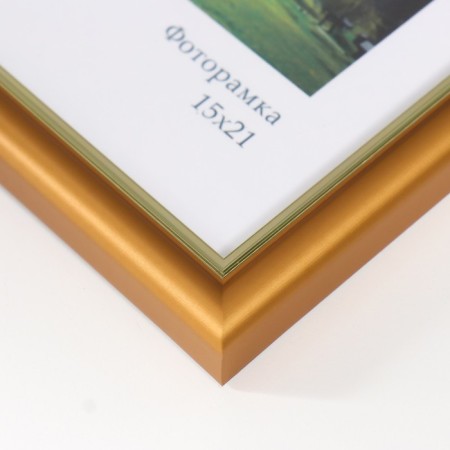Photo frame Plastic "Gamma" 15x21 cm, matte gold-2