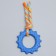 Chewing toy toy with a rope "Ring with a tail", blue
