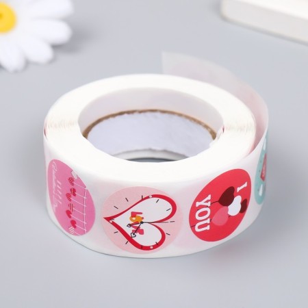Stick Paper "I love you" d = 2.5 cm 500 pcs in a roll 3x6.5x6.5 cm-2
