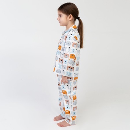 Pajama nursery (shirt, trousers) kaftan "animals" p. 98-104, white-7