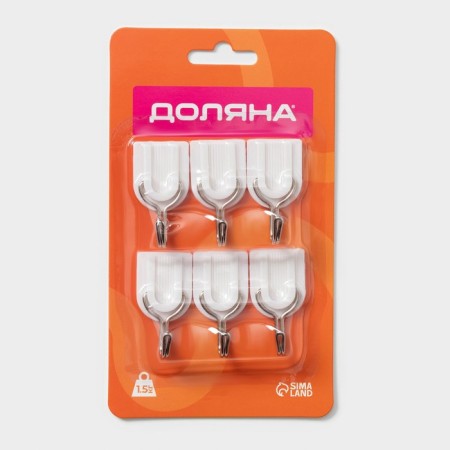 Hooks of self -adhesive fraction of "classics", 6 pcs, white color-6